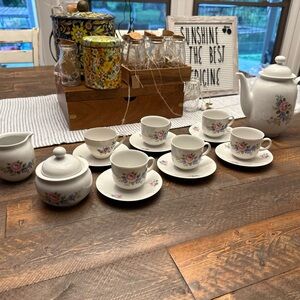 Vintage Wissterliug, Schwarzenbach Bavaria Germany Floral Tea set Lot Of 17 Rare